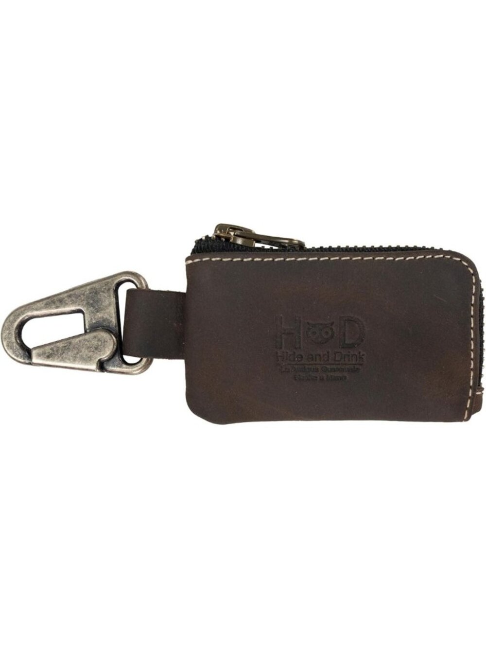 Handmade Full Grain Leather Car Key Holder & Cash Zipper Case, Headphone